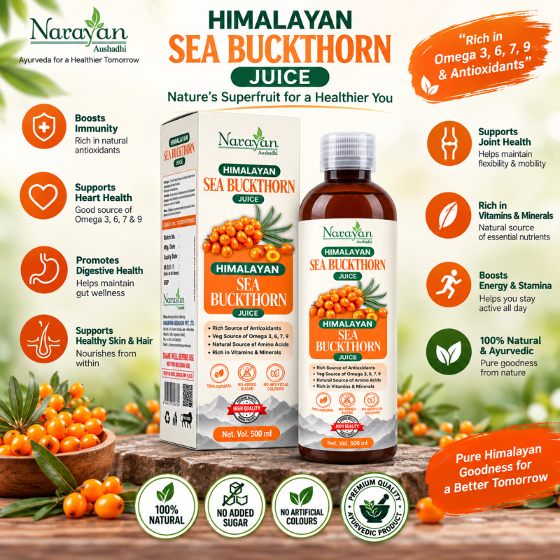 Himalayan Sea Buckthorn Juice – 500 ml | Rich in Antioxidants, Vitamins, Minerals and Plant-Based Omega 3, 6, 7 & 9