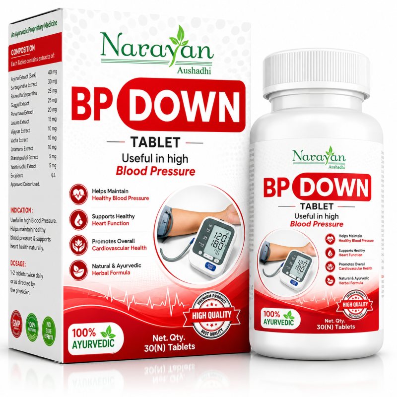 BP Down Tablet – 30 Tablets | Healthy Blood Pressure & Vata Balance Support