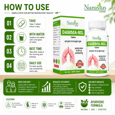 Damma Nil Tablet – 30 Tablets | Respiratory Health and Helps Manage Asthma-related