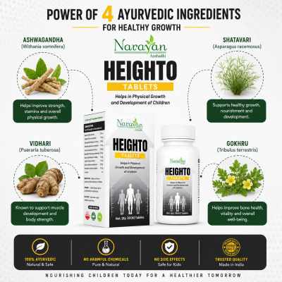 Heighto Tablet Supports Healthy Growth Bone Strength and Physical Development.