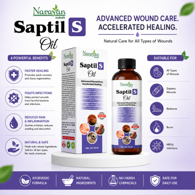Saptil S Oil Supports Wound Care and Helps Soothe Skin Irritation Naturally.