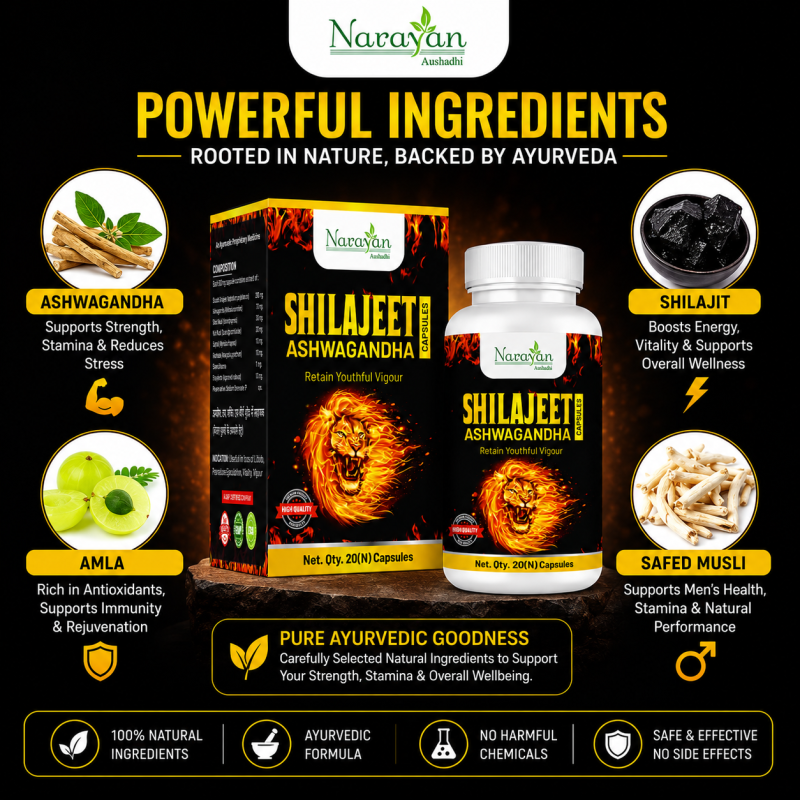 Shilajeet Ashwagandha Capsule Supports Stamina Vitality and Men S Wellness