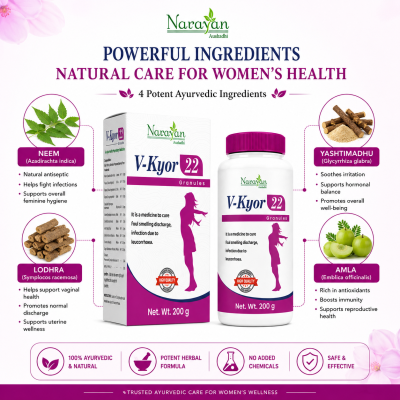 V Kyor Granules Supports Feminine Wellness and Helps Maintain Vaginal Health.