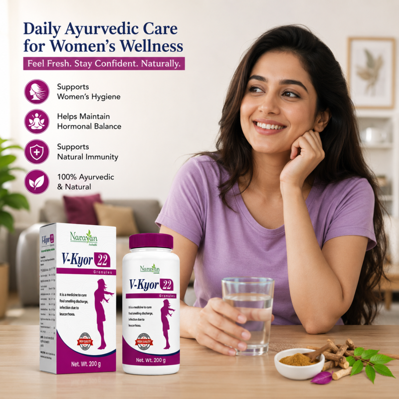 V Kyor Granules Supports Feminine Wellness and Helps Maintain Vaginal Health.